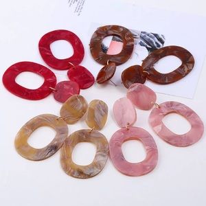 Tortoise Resin Statement Hoop Earrings